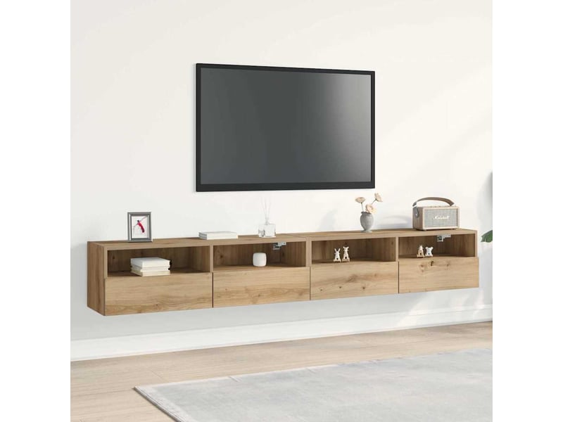  Meuble tv - banc tv - meuble de rangement mural 2 pcs chêne artisanal bois d'ingénierie  - Conforama B