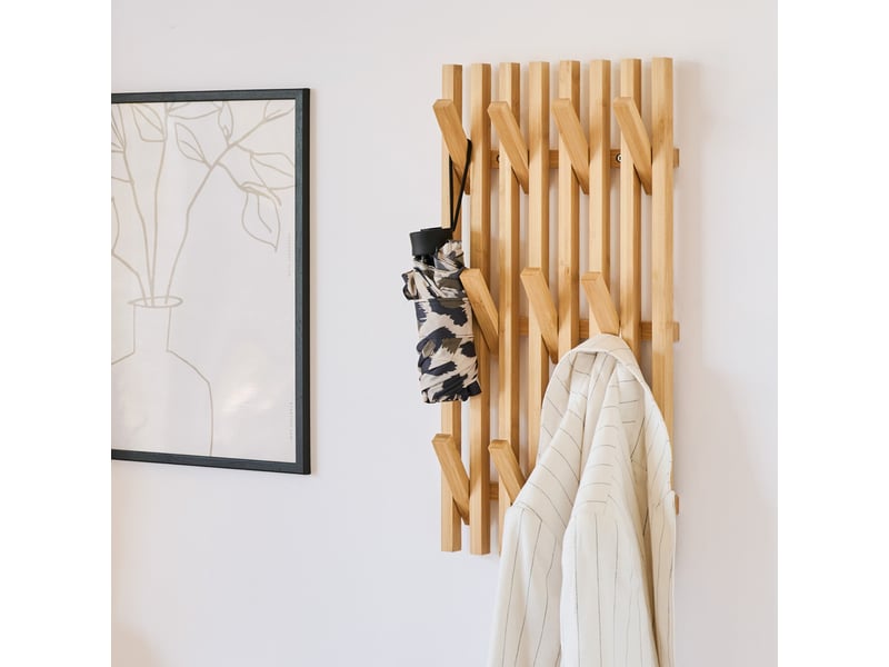  Porte-manteau mural en bambou, 26 x 50 cm zeller  - Conforama B