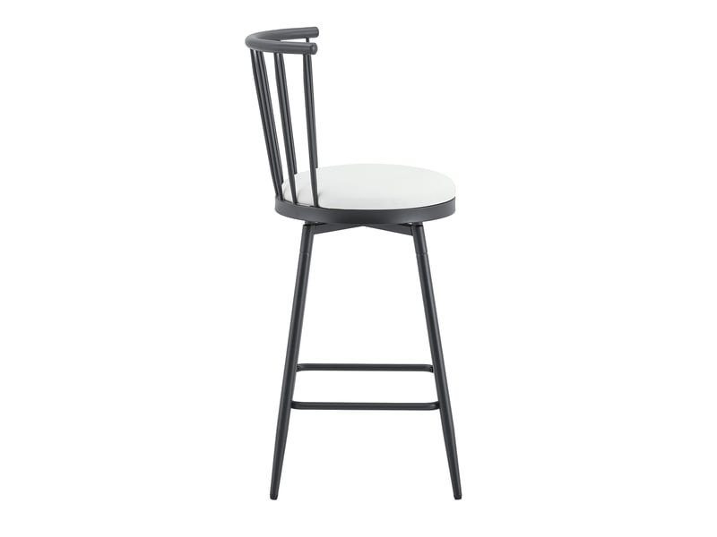  Tabouret de bar métallique moderne au style windsor avec assise rembourrée pour îlot de cuisine, bar et restaurant  - Conforama A