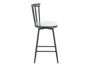 Tabouret de bar métallique moderne au style windsor avec assise rembourrée pour îlot de cuisine, bar et restaurant