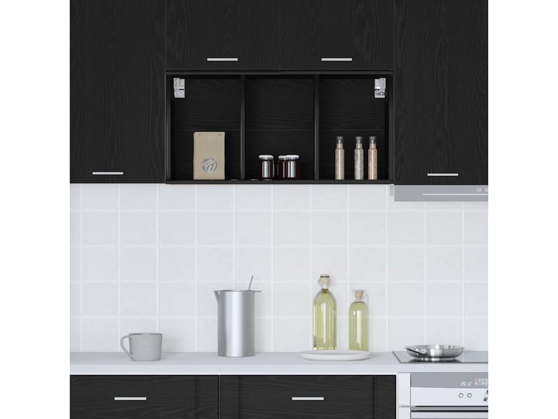 Meuble de rangement cuisine, armoire suspendue chêne noir 40x29,5x80cm - Conforama D