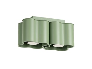 Plafonnier ovio 2 sauge gu10 aluminium moderne 12x24.5x12cm
