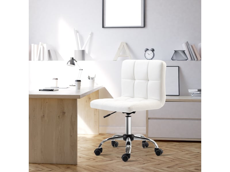  Fauteuil de bureau ergonomique, pivotant, réglable en hauteur, revêtement en similicuir, 46 x 51 x 80-92 cm  - Conforama D