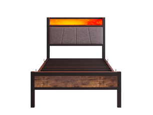 Lit simple 90x200 cm HAVRYA coloris noir