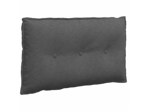 Coussin de dos, coussin de dossier gris foncé 80 x 50 cm tissu en velours côtelé cf54732