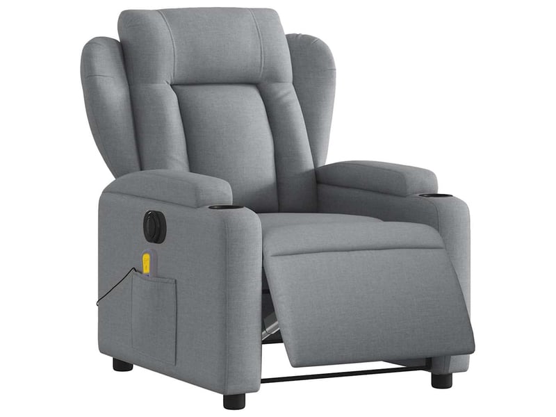  Fauteuil de massage inclinable électrique gris clair tissu shl77222  - Conforama C
