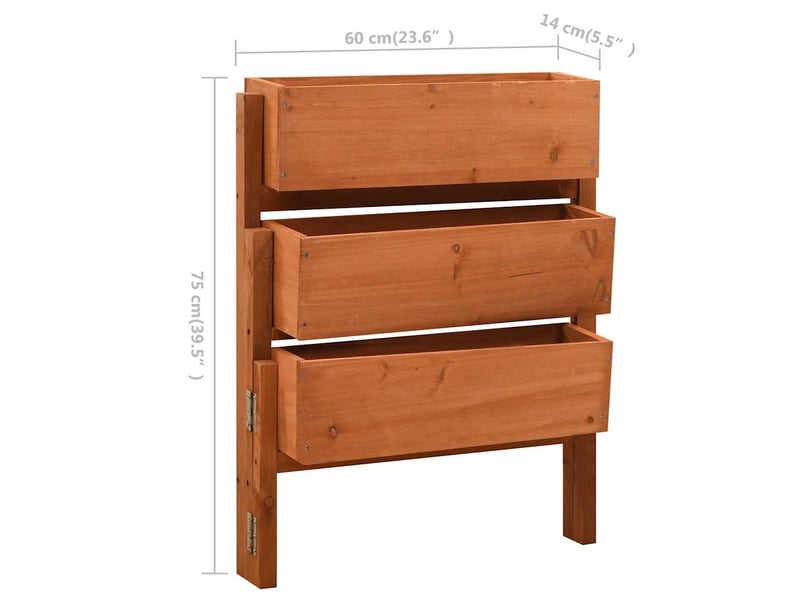  Jardinière - bac à fleurs pliable de jardin orange 60x14x75 cm bois de sapin  - Conforama E