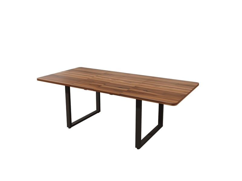  Table à manger 180220 x 80 cm table de salle à manger extensible 3 longueurs réglables 6 à 10 places forme rectangulaire pieds en métal style simple coloris noyer  - Conforama B