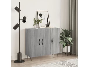 Buffet - bahut - meuble de rangement sonoma gris 90x34x80 cm bois d'ingénierie