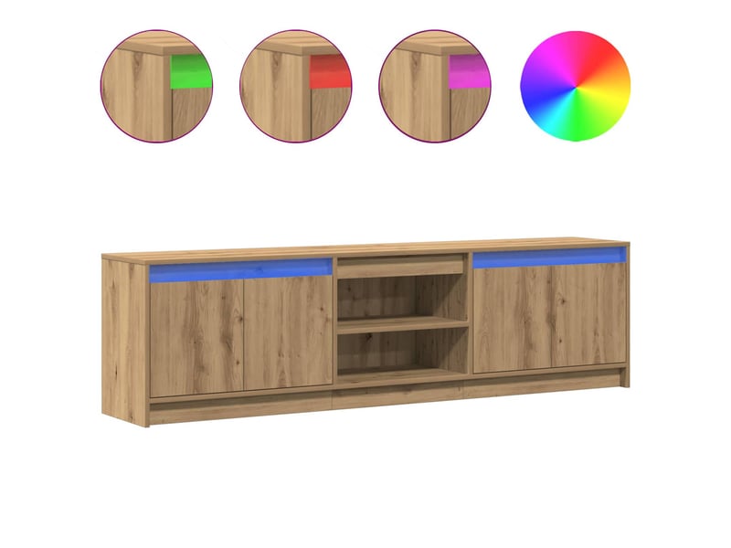 Meuble tv - unites tv 180 x 34 x 50 cm marron bois d'ingénierie - Conforama D