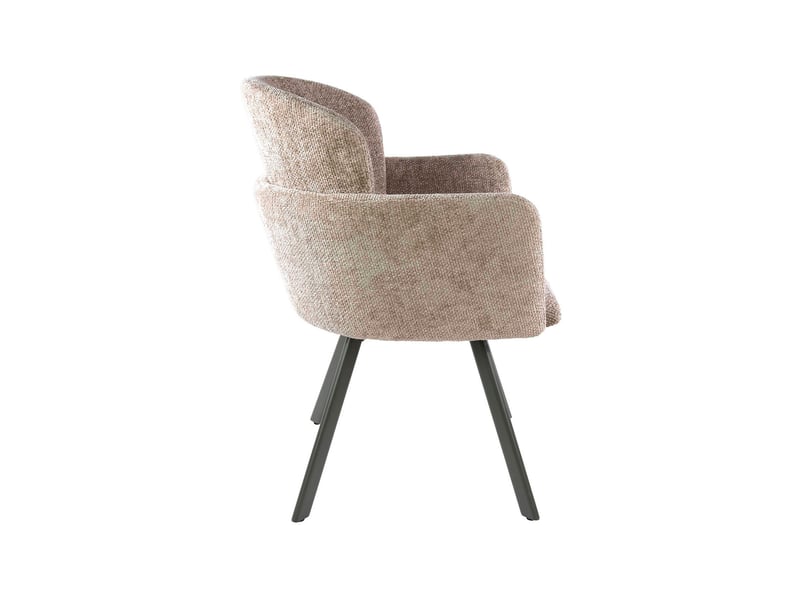 Lot de 2 fauteuils repas 58x61x85 cm en tissu texturé sable - gety - Conforama D