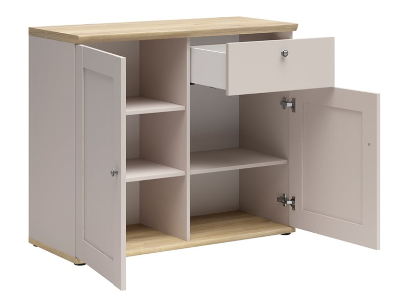  Buffet commode 2 portes 1 tiroirs coloris cachemire chêne mauvella - longueur 103 x profondeur 43 x hauteur 88 cm  - Conforama C