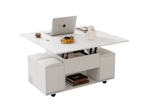 Table basse rectangulaire coloris blanc OKWISH  - 100 cmx50 cm