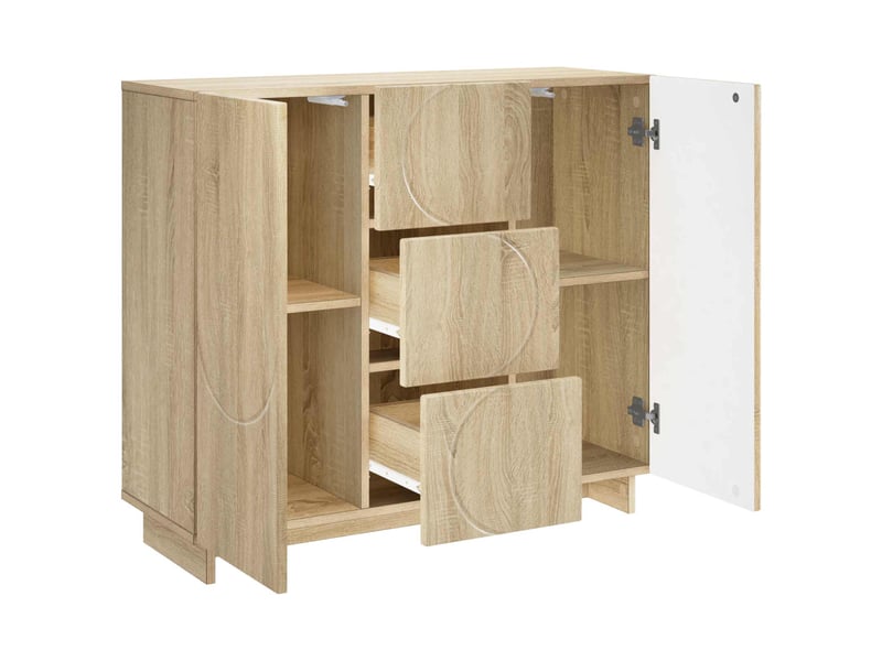  Buffet salon, buffet de rangement chêne sonoma 85,5x31x75 cm bois d'ingénierie shl63201  - Conforama C