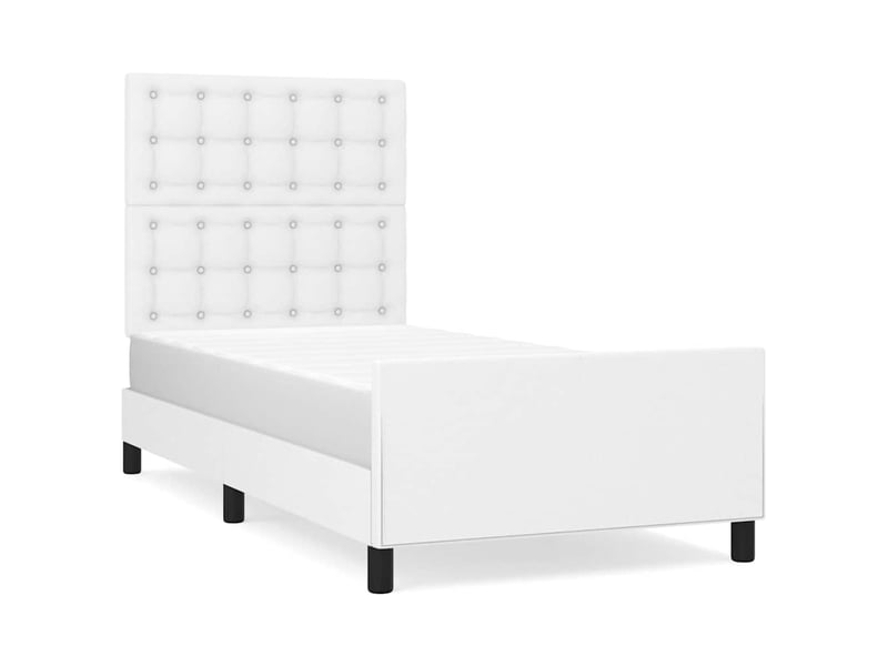 Lit simple- lit adulte - cadre de lit sans matelas blanc 80x200 cm similicuir - Conforama A