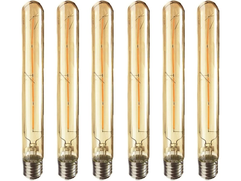  6 ampoules led edison t30 4w 2700k - e27 rétro verre fumé  - Conforama A