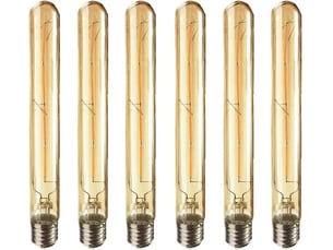 6 ampoules led edison t30 4w 2700k - e27 rétro verre fumé