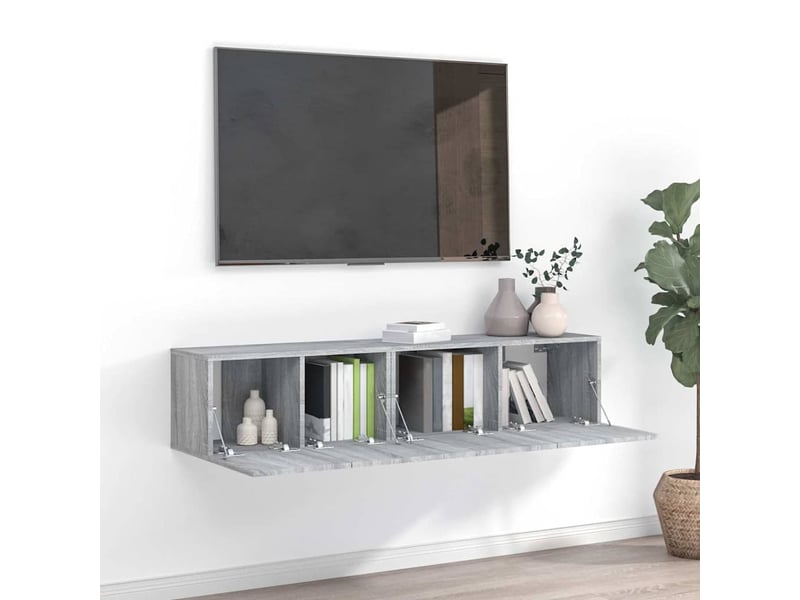 Ensemble de meubles tv - banc tv - meuble de rangement 2 pcs sonoma gris bois d'ingénierie  - Conforama B