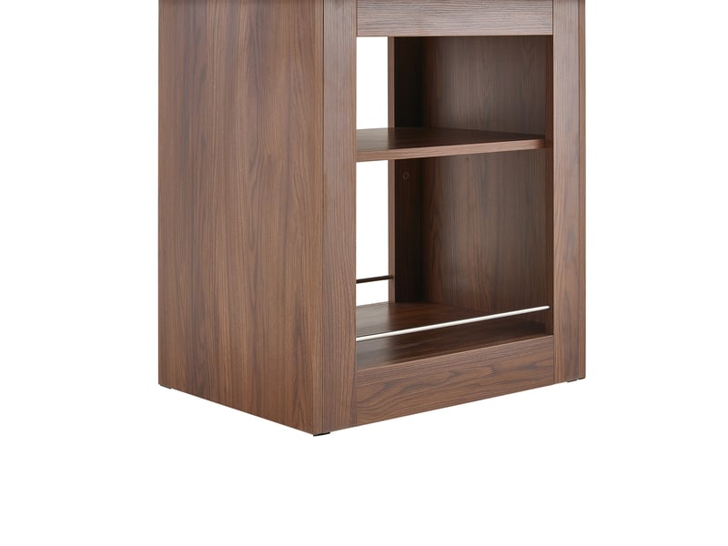 Table à rallonges imitation bois, noyer, en mdf, avec tablette intégrée, couleur noir - Conforama W