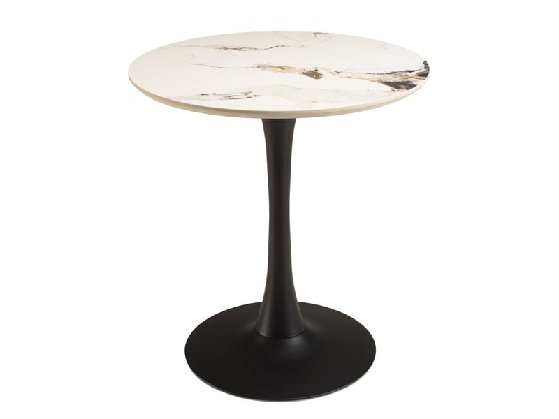  Icare - ensemble n°3: table bistrot d70cm en céramique marbré clair  - Conforama A