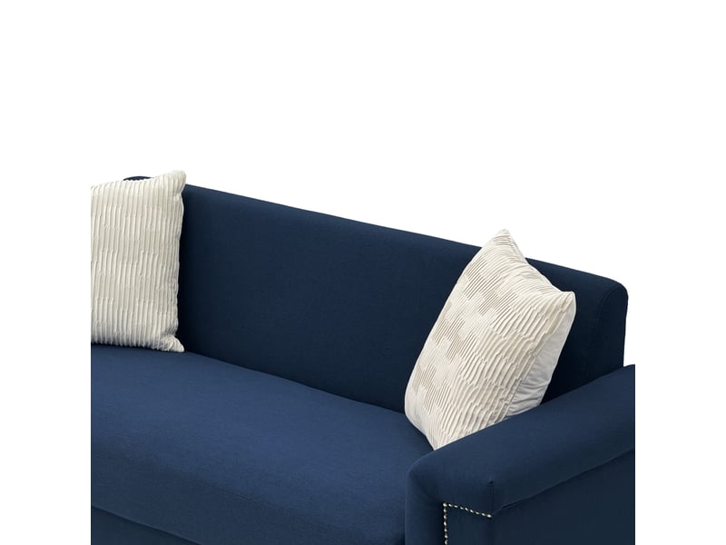  Canapé droit fixe 2 places bleu 172 cm en tissu polyester, style nordique, pieds métal, pour petit salon W3601S00007 - Conforama D
