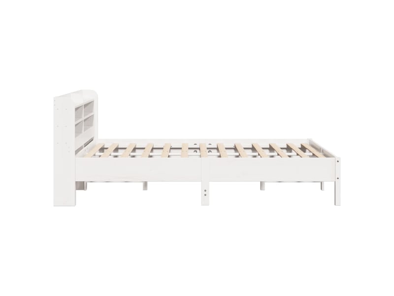 Lit double- lit adulte - cadre de lit sans matelas blanc 140x190 cm bois de pin massif - Conforama D