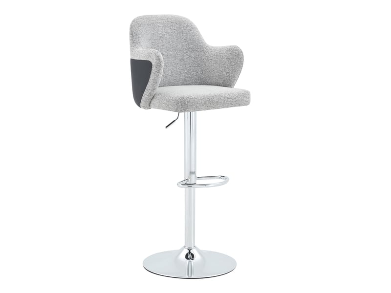  Lot de 2 tabourets de bar pivotants réglables en tissu gris clair W3658P437730 - Conforama B