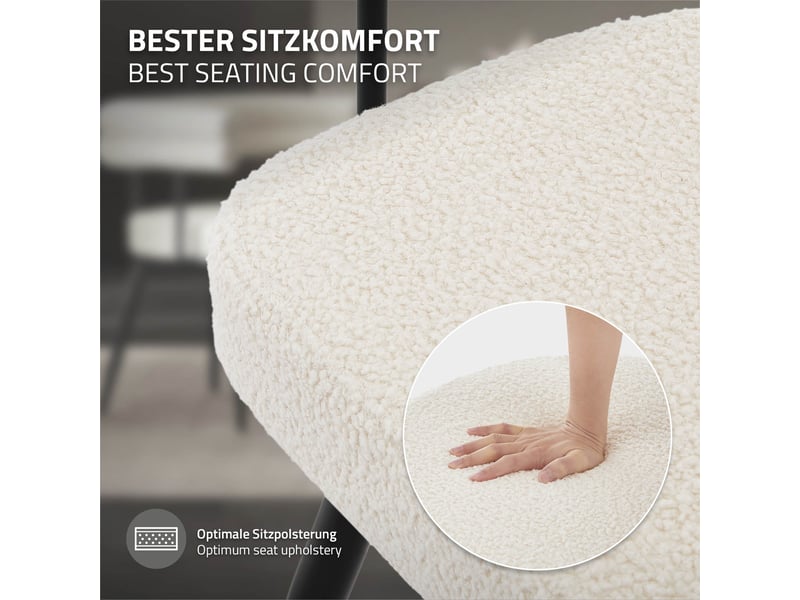 Ml-design lot de 6 chaises pivotantes beige en tissu teddy pieds en métal avec accoudoirs et dossier rotation 360° assise rembourrée ergonomique mobilier moderne pour salle à manger ou salon confort ECD Germany GmbH - Conforama C