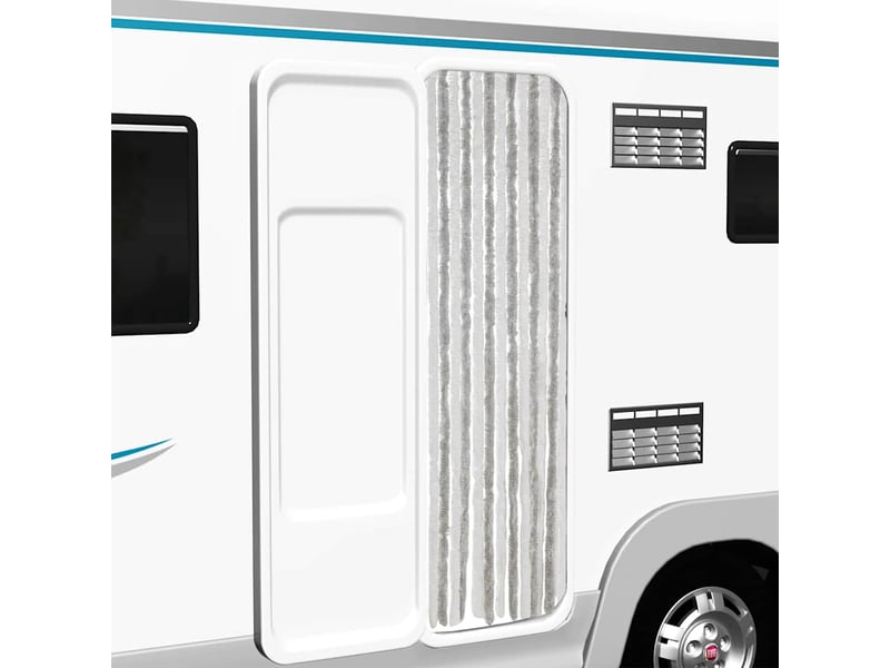  Rideau anti-mouches, moustiquaire gris clair et blanc 56x185 cm chenille cf43533  - Conforama B