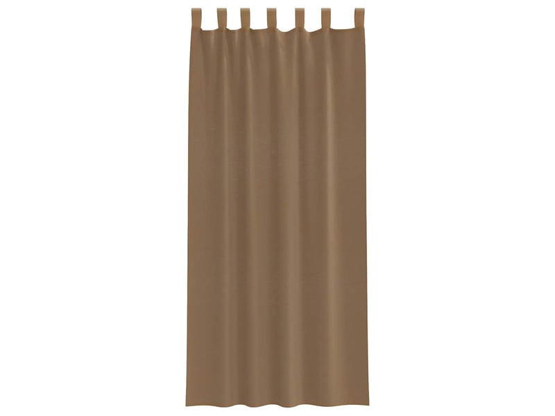  Lot de 2 voilages à œillets, voilages à anneaux marron clair 140 x 245 cm cf48966  - Conforama D