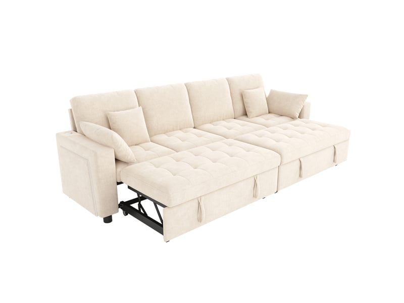 Canapé d'angle convertible 4 places avec 2 couchages indépendants evryae - Conforama A