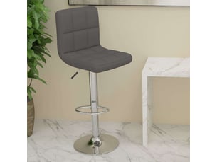 Tabouret de bar, chaise de bar gris foncé tissu