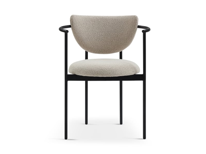  2 chaises scandi pour salle à manger - kaki inoxcrèmenoir, tissu - 78×60×56 cm - montage facile - petit espace  - Conforama A