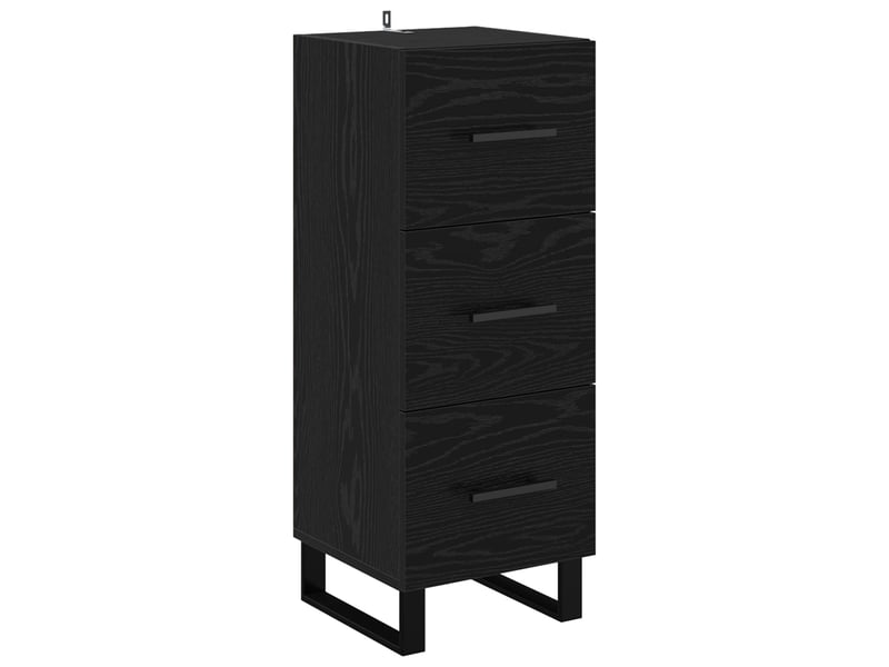  Buffet - bahut - meuble de rangement chêne noir 34,5 x 34 x 90 cm bois d'ingénierie et fer  - Conforama A