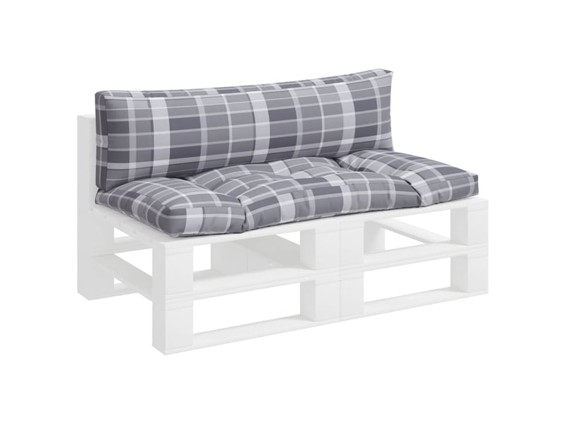  Lot de 2 coussins de palette, coussins de canapé carreaux gris tissu cf59468  - Conforama C