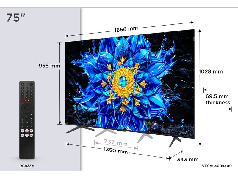  Tv qd mini-led 4k - 75p8l  - Conforama D