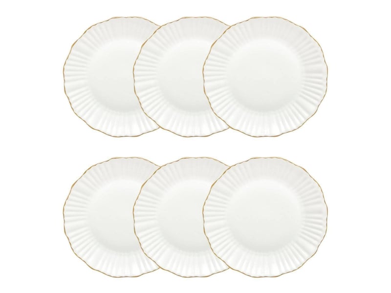  Lot de 6 assiettes plates daphné ronde d.27cm blanc DAPHNE - Conforama C