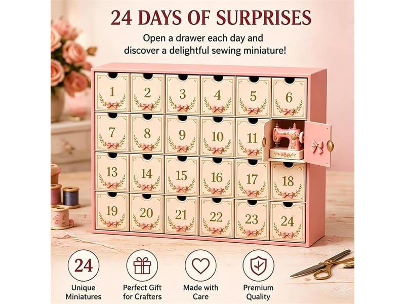  Calendrier de l'avent 24 jours – couture créative 2d, coffret cadeau pour passionnés de couture  - Conforama C
