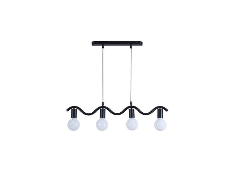 Suspension wama 4 lampes en métal noir  - Conforama A
