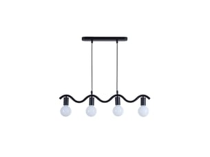 Suspension wama 4 lampes en métal noir