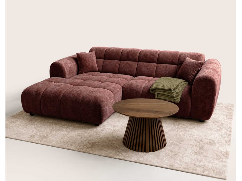 Mini ray - canapé d'angle gauche 4 places en tissu texturé - best mobilier - cherry MINI RAY - Conforama D