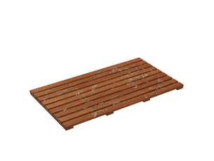 Caillebotis de douche en bois de teck 80 x 48,5 cm – teck – antidérapant, enroulable, pour salle de bain