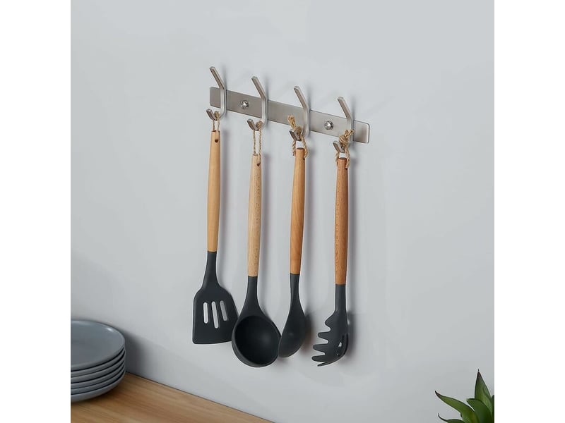  Porte manteau salle de bain manteau metal mural 4 crochets patère murale de acier inoxydable sus304 finition brossée, transparent  - Conforama D
