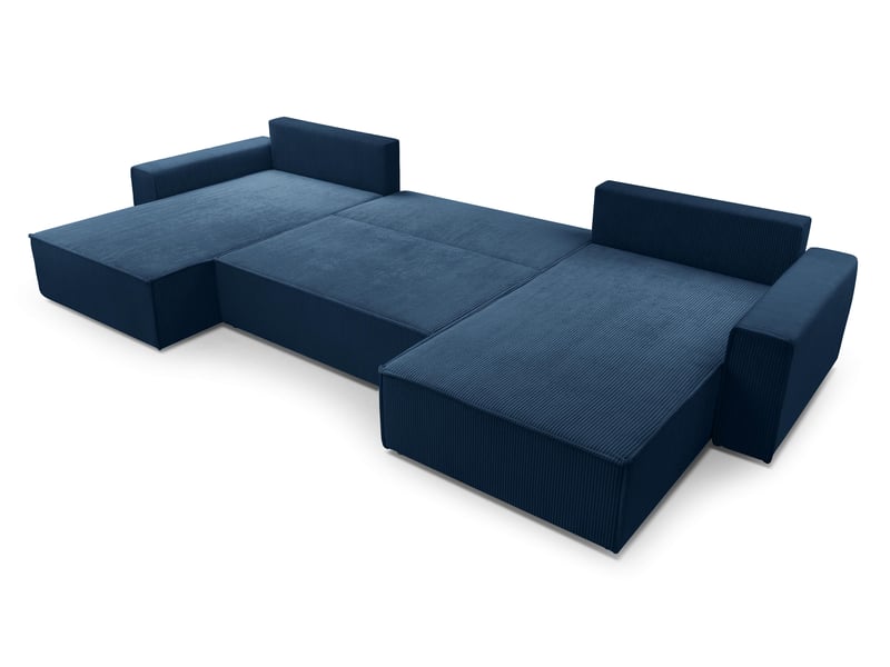  Canapé d’angle en velours côtelé blanc cedria – 287 cm Cedria U - Conforama C