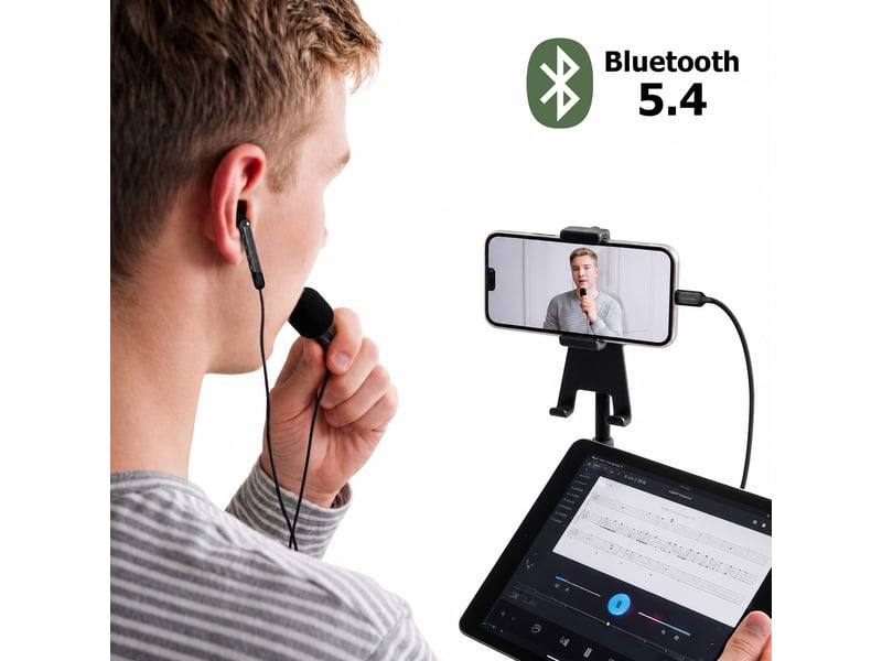  Micro cravate avec écouteurs usb-c monitoring vocal et bluetooth 5.4 acefast noir L12 - Conforama D
