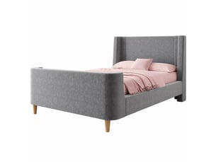 Lit simple 90x200 cm ULQENI   coloris gris