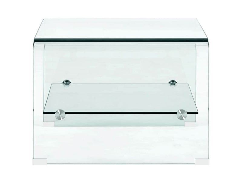  Table basse - table de salon - table à thé clair 50x45x33 cm verre trempé  - Conforama E