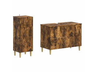 Ensemble de 2 meubles de salle de bain delft chêne fumé cf63115
