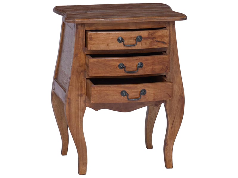 Coffre de rangement 48x35x64 cm bois de mahogany massif - Conforama C
