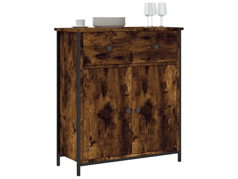  Buffet - bahut - meuble de rangement chêne fumé 70x30x80 cm bois d'ingénierie  - Conforama C